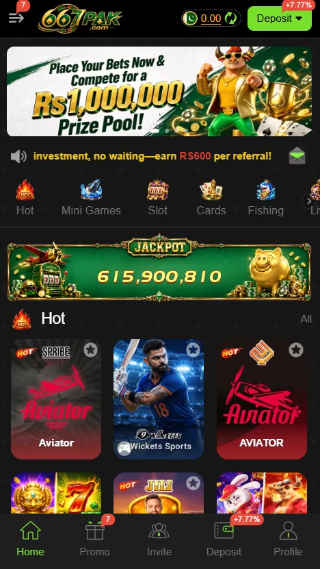 666PAK Game Main Lobby Interface