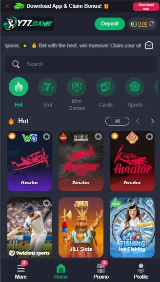 Y77 Game interface
